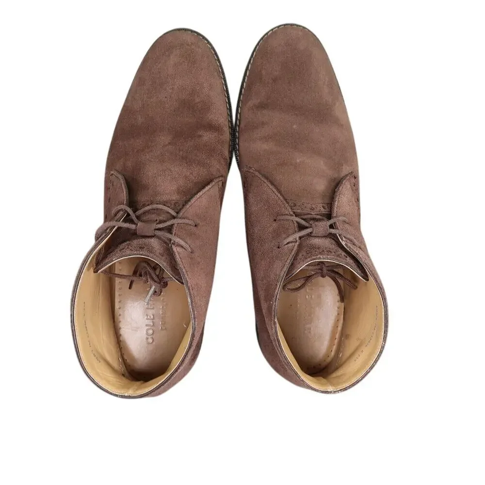 Cole Haan Shoes Mens 7 Boots Dress Chukka Desert Grand Os Brogue Leather Brown